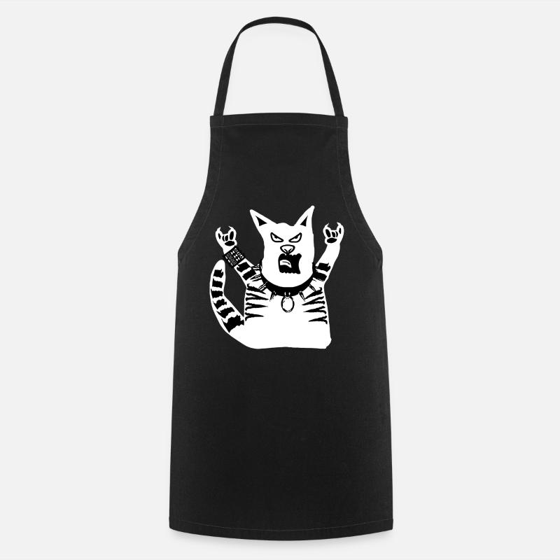 Heavy Metal Cat - Cooking Apron - black