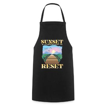 Sunset Is An Oppurtunity To Reset für einen - Kochschürze - Schwarz - Vorne - AI Model Male 185 dark (185cm)