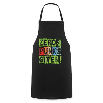 Zero Punks Given! - Gothic - Goth - Concert - Funn - Cooking Apron - black - Front - AI Model Male 185 dark (185cm)