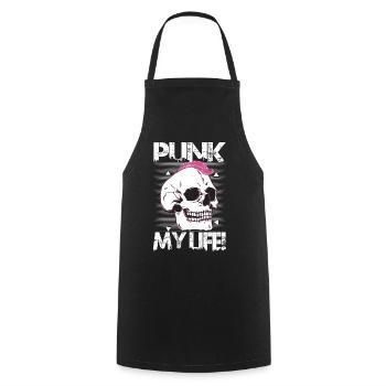 Punk Ma Vie! - Gothique - Gothique - Concert - Drôle - Tablier de cuisine - noir - Devant - AI Model Male 185 dark (185cm)
