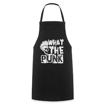 What The Punk - Gothic - Goth - Concert - Funny - Cooking Apron - black - Front - AI Model Male 185 dark (185cm)