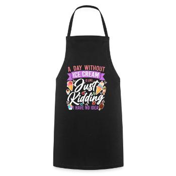 Ice Cream Cone Popsicle A Day - Cooking Apron - black - Front - AI Model Male 185 dark (185cm)