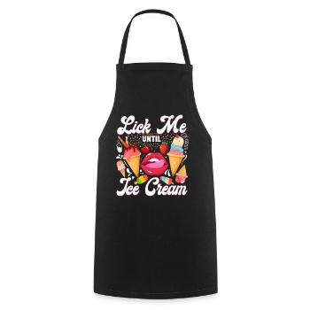 Crème glacée Pun Cone Popsicle Bouche - Tablier de cuisine - noir - Devant - AI Model Male 185 dark (185cm)