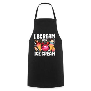 Ice Cream Pun Cone Popsicle Mouth - Kochschürze - Schwarz - Vorne - AI Model Male 185 dark (185cm)
