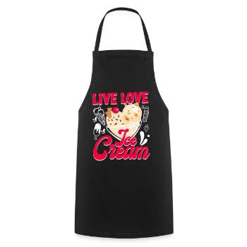 Ice Cream Cone Popsicle Live Love - Kochschürze - Schwarz - Vorne - AI Model Male 185 dark (185cm)