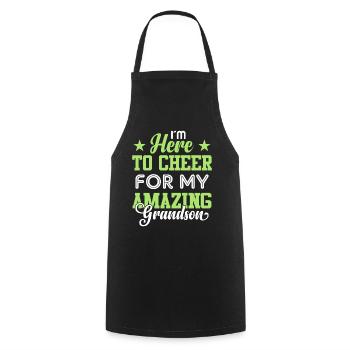 I'm here for my amazing grandson - Cooking Apron - black - Front - AI Model Male 185 dark (185cm)