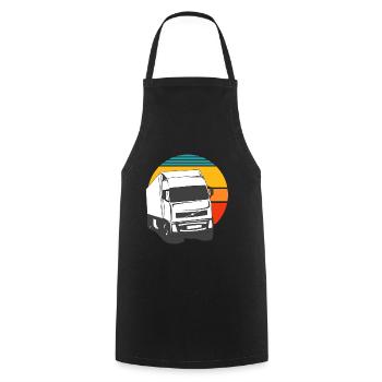 Truck Driver Retro Design Truck Driver - Cooking Apron - black - Front - AI Model Male 185 dark (185cm)