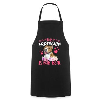 Staffordshire Terrier Friendship Est fourrure - Tablier de cuisine - noir - Devant - AI Model Male 185 dark (185cm)