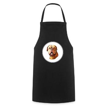 Dogue De Bordeaux Aquarelle pour chien Illustration - Tablier de cuisine - noir - Devant - AI Model Male 185 dark (185cm)