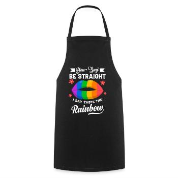 LGBTQ slogan for gay supporters - Cooking Apron - black - Front - AI Model Male 185 dark (185cm)