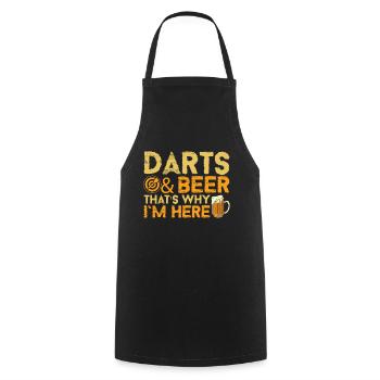 Darts Und Bier, Deshalb Bin Ich Hier - Dart - Kochschürze - Schwarz - Vorne - AI Model Male 185 dark (185cm)