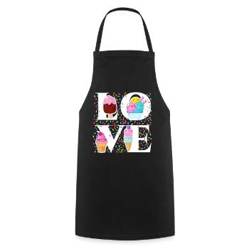 Ice Cream Cone Popsicle Love - Kochschürze - Schwarz - Vorne - AI Model Male 185 dark (185cm)