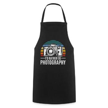 Photographe Photographe Je préfère - Tablier de cuisine - noir - Devant - AI Model Male 185 dark (185cm)