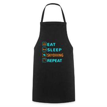 Eat. Sleep. Skydiving. Repeat Design - Cooking Apron - black - Front - AI Model Male 185 dark (185cm)