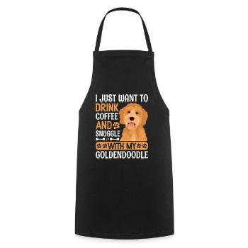 Kaffee Trinken Und Kuscheln Mit Goldendoodle - Kochschürze - Schwarz - Vorne - AI Model Male 185 dark (185cm)