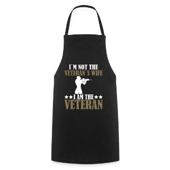 Veteran Woman US Army Girl - Cooking Apron - black - Front - AI Model Male 185 dark (185cm)