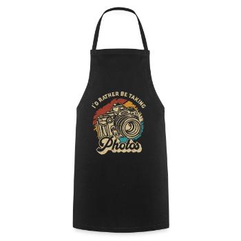 Lovers of photography I would rather take photos - Cooking Apron - black - Front - AI Model Male 185 dark (185cm)