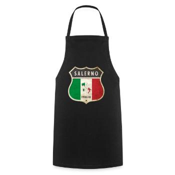 Salerno Italien Wappen Flaggen Design - Kochschürze - Schwarz - Vorne - AI Model Male 185 dark (185cm)