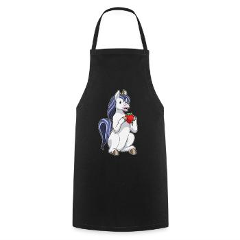 Licorne Fraise - Tablier de cuisine - noir - Devant - AI Model Male 185 dark (185cm)