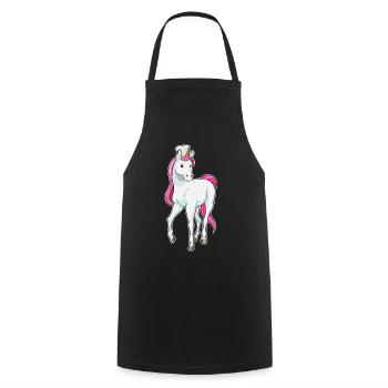 Unicorn Chef Chef Hat Cooking - Cooking Apron - black - Front - AI Model Male 185 dark (185cm)