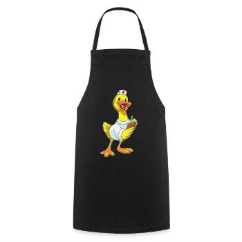 Cœur d’infirmière canard - Tablier de cuisine - noir - Devant - AI Model Male 185 dark (185cm)