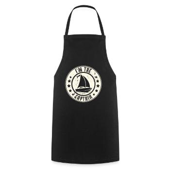 Captain Sailing Sailor Retro Vintage - Cooking Apron - black - Front - AI Model Male 185 dark (185cm)
