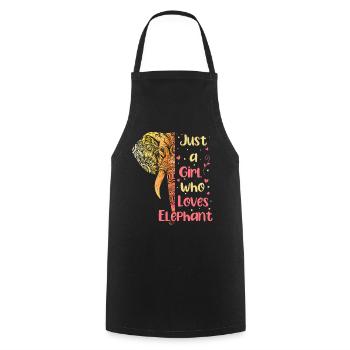 Elephant Gift For Proboscis Africa Wilderness Zoo - Cooking Apron - black - Front - AI Model Male 185 dark (185cm)