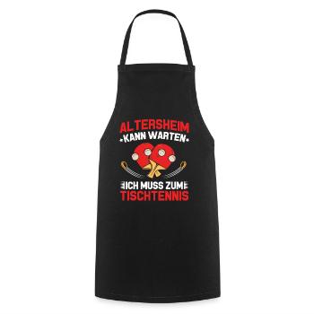 Tischtennis Tischtennisspieler Geschenk Ping Pong - Kochschürze - Schwarz - Vorne - AI Model Male 185 dark (185cm)