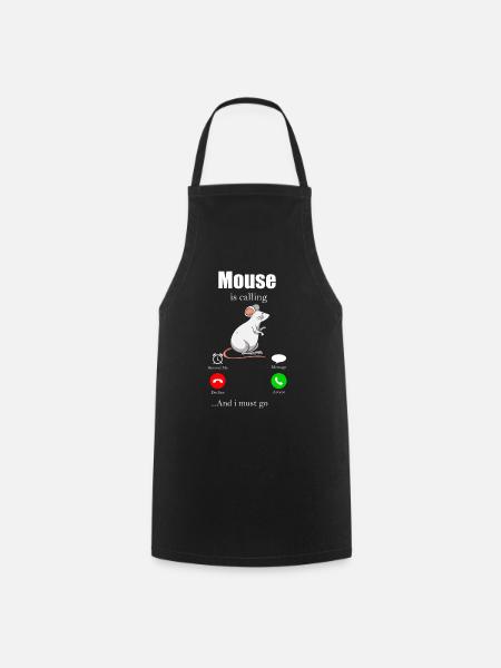 Maus Geschenk Mäuschen Kinder Herren Mouse Rat - Kochschürze - Schwarz
