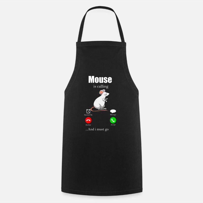 Maus Geschenk Mäuschen Kinder Herren Mouse Rat - Kochschürze - Schwarz