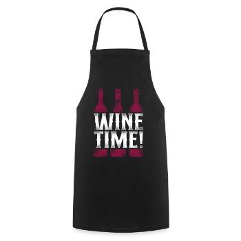 Sommelier Wine Drinking Tasting - Kochschürze - Schwarz - Vorne - AI Model Male 185 dark (185cm)