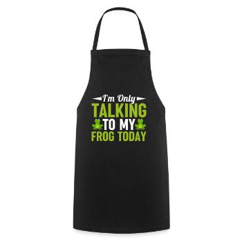 I Speak Today Only With My Frog - Frog - Cooking Apron - black - Front - AI Model Male 185 dark (185cm)