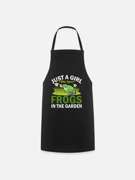 Seulement une fille qui aime les grenouilles dans le jardin - Tablier de cuisine - noir