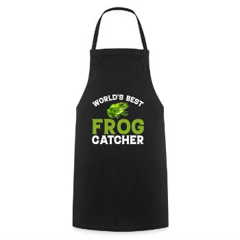 World's Best Frog Catcher - Frog - Cooking Apron - black - Front - AI Model Male 185 dark (185cm)