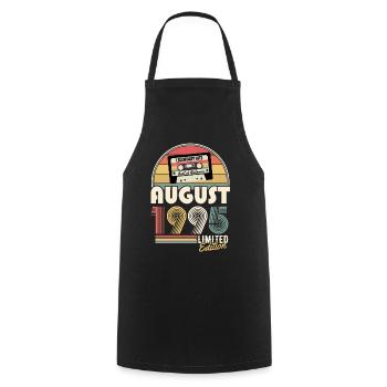 August 1995 Vintage Jahrgang Geburtstag Geschenk - Kochschürze - Schwarz - Vorne - AI Model Male 185 dark (185cm)