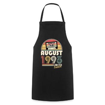 August 1993 Vintage Birthday Gift - Cooking Apron - black - Front - AI Model Male 185 dark (185cm)
