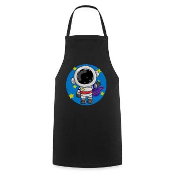Astronaut, Cosmos, Spaceman - Cooking Apron - black - Front - AI Model Male 185 dark (185cm)
