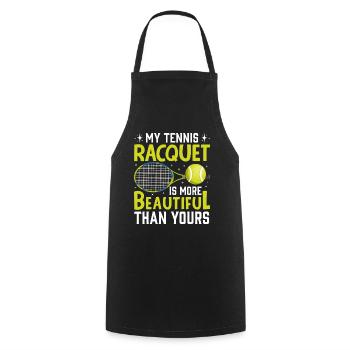 Tennis rackets more beautiful than your fun player - Cooking Apron - black - Front - AI Model Male 185 dark (185cm)