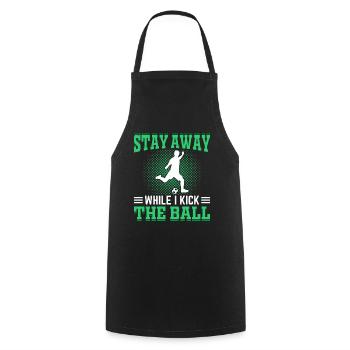 Restez à l’écart pendant que je frappe le ballon de football - Tablier de cuisine - noir - Devant - AI Model Male 185 dark (185cm)