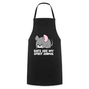Rats Are My Spirit Animal Cute Rat - Cooking Apron - black - Front - AI Model Male 185 dark (185cm)