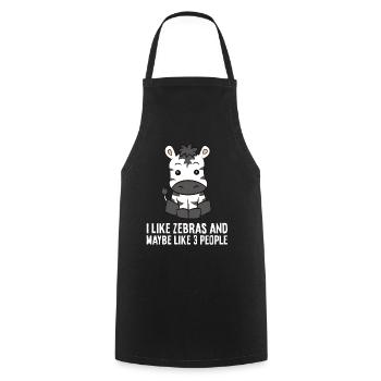 I Like Zebras And Maybe Like 3 People Zebras - Cooking Apron - black - Front - AI Model Male 185 dark (185cm)