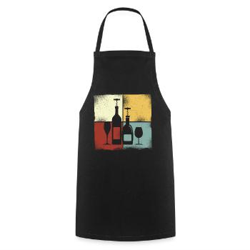 Sommelier Wine Drinking Tasting - Kochschürze - Schwarz - Vorne - AI Model Male 185 dark (185cm)