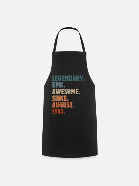 1982 August Vintage Jahrgang Geburtstag Geschenk - Kochschürze - Schwarz