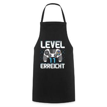 Level 11 Erreicht Gamer - Kochschürze - Schwarz - Vorne - AI Model Male 185 dark (185cm)
