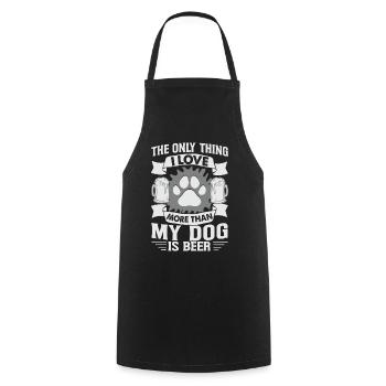 La seule chose que j’aime plus que mon chien, c’est la bière - F - Tablier de cuisine - noir - Devant - AI Model Male 185 dark (185cm)