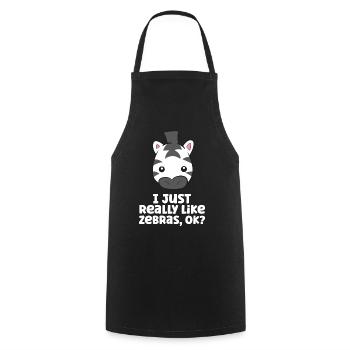 Zebra Lover I Just Really Like Zebras - Cooking Apron - black - Front - AI Model Male 185 dark (185cm)