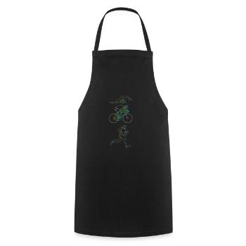 Triathlon Trippy Hamsa - Cooking Apron - black - Front - AI Model Male 185 dark (185cm)