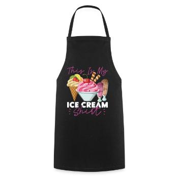 Cornet de crème glacée C’est ma glace - Tablier de cuisine - noir - Devant - AI Model Male 185 dark (185cm)