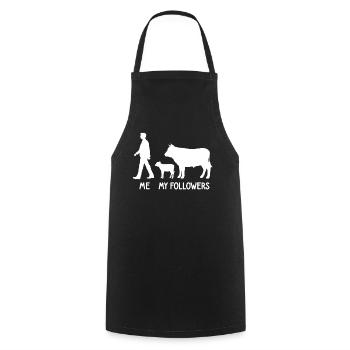 I Mes followers Éleveur de vaches Éleveur Vaches Agriculteur - Tablier de cuisine - noir - Devant - AI Model Male 185 dark (185cm)