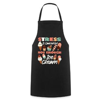 Ice Cream Cone Popsicle Stress Is - Cooking Apron - black - Front - AI Model Male 185 dark (185cm)